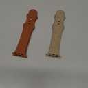 2 Packs Cartoon Engraved Band Compatible with Apple Watch Band 38/40/41/42/ 44/45/ 46/49mm Women, Cute Designer Soft Silicone Strap for iWatch Series 11 10 9 8 7 6 5 4 3 SE/Ultra 3 2 1 (Walnut & Brown)