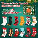 Advent Calendar 2025 Women,12 Days Countdown Calendar Christmas Socks Sets, Stocking Stuffers for Teen Girls, White Elephant Gifts for Adults, Holiday Christmas Gifts Ideas for Her, Daughter, Mom, Girlfriend (Green)