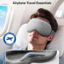 Weighted Eye Mask for Sleeping - 3D Blackout Sleep Mask for Women Men, Zero Eye Pressure, Lash-Friendly, Adjustable Strap, Airplane Travel Essentials for Long Flight & Road Trip, Meditation Mask(Gray)