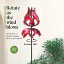 Large Garden Wind Spinner - Tulip Outdoor Yard Wind Sculptures & Spinners, Garden Decor Gift Ideas for Mother, Birthday, Housewarming (Dia19 x H87)