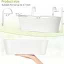 Dahey 3 Pcs Metal Iron Hanging Flower Pots for Railing Fence 15.7 Inch Hanging Bucket Pots Countryside Style Window Flower Plant Holder with Detachable Hooks for Garden Yard Home Decor, White