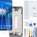 H&LYCYJ Display Screen for Samsung Galaxy A33 5G TFT A336E A336B A336B/DS LCD Screen Replacement Assembly Kit(Black with Frame, Without Fingerprint)