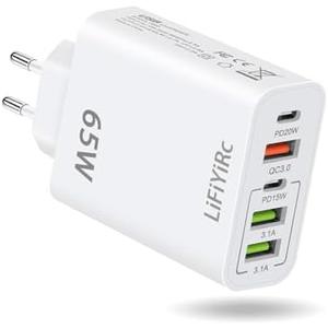 LiFiYiRc European Travel Plug Adapter, Type C Charger Block PD 20W QC3.0 Fast Charging, 2 USB C 3 USB A Power Adaptor to Europe Compatible with iPhone 16 15 14 13 12 11 Pro Max XS XR X Plus, Galaxy