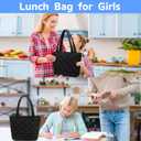 CAMTOP Lunch Box for Women Girls Insulated Cute Lunch Tote Bag Lunchbox Cooler Bag for Work Travel Picnic (Quilted-Black)