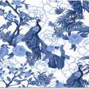 Blue Peacocks Birds Coffee Bar Mat, Rubber Backing, Dish Drying Mat for Kitchen Counter, Absorbent Coffee Maker Mats for Countertop, Heat Resistant, Coffee Flavor Menu,15.7"x11.8 " Small