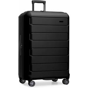 Traveler's Choice Pagosa Hardshell Expandable Luggage with Spinner Wheels, Black, 30-Inch Large