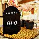 5x7 Inch Arch Acrylic Sign with Stand,15Pack Blank Arch Acrylic Table Signs with Base for DIY Wedding Table Numbers, Arched Wedding Signage, Events& Parties (Black)