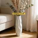 Large Ceramic Floor Vase 17.7 Inches Tall,Tall Vases for Floor White Modern Flower for Home,Farmhouse,Living Room Décor,Simple Origami Design Decorative Porcelain Flower Arrangement Vase Ideal Gift