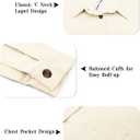 Plus Size Shackets for Women Fashion Fall Outfits Corduroy Shirts with Pockets Casual Long Sleeve Button Down Blouse Tops (Beige, XXL)