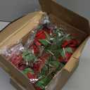 AmyHomie Artificial Flower Dark Red Rose 100pcs Real Looking Fake Roses w/Stem for DIY Wedding Bouquets Centerpieces Arrangements Party Baby Shower Valentines Day Christmas Tree Decorations