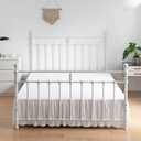 Tufted Dot Bed Skirt King Size Ruffled Bed Skirt with Split Corners, 18 Inch Drop Dust Ruffle Bed Skirts with Platform, White