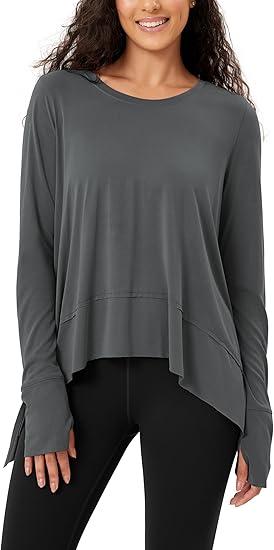 ODODOS Women's Modal Soft Long Sleeve Tee with Thumb Hole Athletic Gym Workout Tops Yoga Shirts Size 2XL