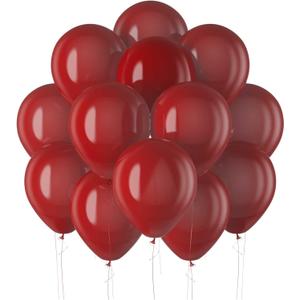 2 x Burgundy Latex Balloons Kit - 110PCS Party Balloons, 12'' Helium Balloon Set with Ribbon, Perfect for DIY, Birthday, Baby Shower, Wedding, Anniversary & Holiday Decoration