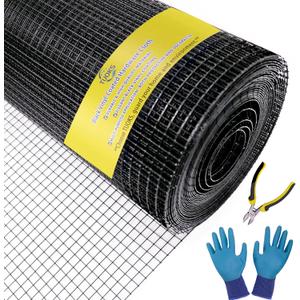 Black Hardware Cloth 1/4inch 48 inch x 50ft 23 Gauge PVC Coated Wire Mesh Roll Welded Wire Fencing Roll Poultry Netting Snake Fence Rabbit Cages Rodent Wire Chicken Wire Fencing Wire Cloth.