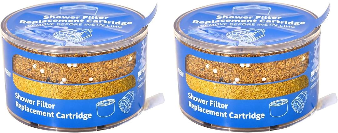 2 Pack Replacement Shower Filter Cartridge Compatible with Sprite Slim-Line SLC-R, Hard Water Shower Head Filter for Chlorine Removal, Wall-Mounted Showerhead