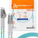 BEYONDTECH 5m (16.4ft) LC to LC Fiber Patch Cable  UPC Multimode Duplex Fiber Optic Cable  50/125m core, Compatible with OM3  10G LSZH PUREOptics Series