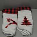 Fovths 12 Pack Large Christmas Stocking 20 Inches Red Black Buffalo Plaid Xmas Stocking Cotton Fireplace Hanging Stockings Decorations for Family Holiday Hanging Ornament Xmas Home Party Decor