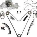 Engine Timing Chain Kit & Water Pump w/Gaskets Fit For Ford Fusion Flex Taurus Edge For Lincoln MKX MKS MKT MKZ 2007-2010 For Mazda 6 CX-9 Mercury Sable 2007-2011 3.5L 3.7L AW6023 AT4Z-6268-C