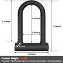 Sportneer Bike Lock: Heavy Duty Anti Theft Bike U Lock with 5ft Security Steel Cable - 17mm Shackle Bicycle U-Locks with 2 Keys & Mounting Bracket for Road Mountain Bike, Size 7.76''x5.02'', 1.64lb