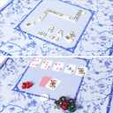 TIASUSAN Large Blue Mahjong Mat (31.5 x 31.5) with Black Carrying Bag, Anti-Slip, Noise-Reducing Table Cover for Mahjong, Poker, Board Games, Dominoes, and Card Games