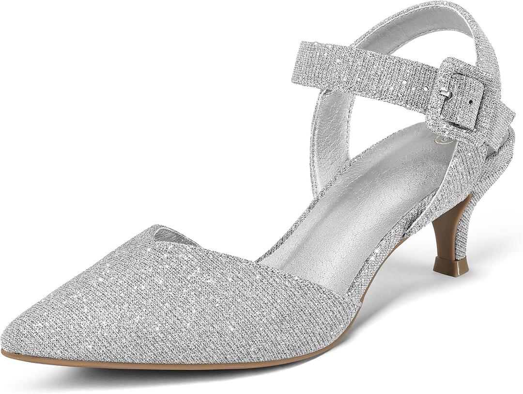 mysoft Women's Kitten Heels Pumps 2 Inch Low Heel Closed Toe Dress Shoes for Wedding Party Office Comfort Fit Medium Wide Width, 8