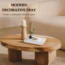 Concrete Decorative Tray for Coffee Table Decor, 14" Coffee Table Tray Ottoman Tray Table Centerpieces, Rectangular Modern Decorative Trays for Home Decor, Living Room, Entry, White
