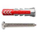 fischer DuoPower 1/4" x 1-3/16" S PH, 50 Plugs & 50 Screws, Powerful Universal Plug with Intelligent 2-Component Technology for Fastenings in Concrete, Bricks, Drywall, Chipboard, etc
