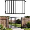 4ft.W x 36in.H Deck Gate Kit, Deck Gates Outdoor with Latch，Metal Garden Gate with Aama2604 Coat Finish Rust Resistant Finish for Yard, Patio, Deck and Outdoor Fence