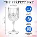 7OZ Plastic Wine Glasses, Disposable Goblets Drinking Glasses Crystal Vintage Water Cups Unbreakable Champagne for Wedding, Parties, Valentine's Day (Transparent)