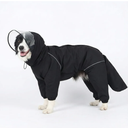 Dog Raincoat for Medium Large Dogs,rain Jacket Coat, Full Leg Coverage Waterproof Rain Suit with Detachable Hood & Tail, Reflective Strips, Snag-Free Top Zipper (Black for Girl, Medium)