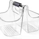 tutata Clear Caddy Organizer with Handle, Shower Caddy, Stackable Plastic Bin Basket for Bathroom, Shower, Craft organizer