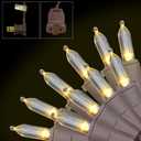 150-Count Warm White LED Mini Christmas String Lights, 50 Ft Brown Wire, UL Certified Connectable, Xmas Lights Outdoor or Indoor