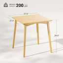 Bamboo Dining Table, Small Kitchen Table for 2, 27.6" Square Dining Tables for Small Space, Easy Assembly, Dinner Table for Dining Room, Living Room, Kitchen, Office(Natural), 27.6"L x 27.6"W x 29.5"H