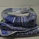 WONGS BEDDING Boho Quilt Set King Size, Blue Bohemian 3 Pieces Quilt Sets, Lightweight Bedspread Coverlet Bedding Set for All Season (103"x90")