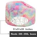 Storage Bean Bag Chairs Cover NO Filler Bean Bag Cover Living Room Furniture 31x20 Inch Soft Washable Plush Fiber Adult Bean Bag Bed Fuzzy Love Sack Beanbag Cover NO Filling Rainbow