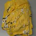 WONGS BEDDING Yellow Floral Duvet Cover Set Queen, 3 Pieces Flower Plum Blossom Printed Bedding Set with 2 Pillowcases, Botanical Branch Comforter Cover Set Queen Size 90"X90" (Not Comforter)