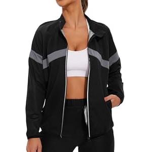 NINGMI Sauna Suit for Women Hot Sweat Jackets Long Sleeve Zipper Sauna Shirt Top Workout Body Shaper Exercise Running L