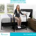 Stander Step-Stool, Portable Step with Adjustable Handles for Seniors and Elderly Adults, Extra Wide Heavy Duty Step-Ladder for Fall Prevention, Grab Bars, Motion Activated LED Light, Black