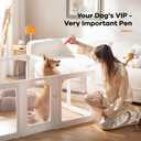 Clear Acrylic Dog Playpen Indoor, Puppy Cat Small Pet Play Pen, Pet Cat Playpen for Rabbits, Dog Fence Crate Kennel Whelping Cage (24", White, 10 Panels)