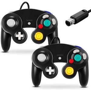 FIOTOK Gamecube Controller, Classic Wired Controller for Wii Nintendo Gamecube (Black-2Pack)