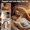3-in-1 Neck Massager Pillow with Heat, Vibration & Airbag Traction, Ergonomic Memory Foam Cervical Support Pillow for Neck & Shoulder Comfort
