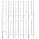 25 Pack Electric Fence Posts,48 Inch/4FT Step-in Plastic Posts for Farm and Garden,Temporary Sturdy Fencing System for Electric Fencing and Yard Protection, White