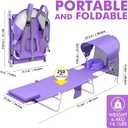 Backpack Beach Tanning Lounge Chair with Canopy Shade Face Hole Padded Adjustable Washable, 6 Position Layout Chair for Outside Sunbathing Poolside Lawn, UPF 50+ Wind-Resistant Sun Shade, Patented, 71.2 inches x 21.3 inches x 11.4 inches