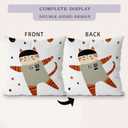 Space Cat Pillow Covers 18x18 Set of 2, Space Nursery Decor, Cosmic Planets Astronaut Cat Decorative Throw Pillow Covers for Kids Boys Room Playroom Nursery Decor