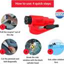 resqme Pack of 2,The Original Emergency Keychain Car Escape Tool, 2-in-1 Seatbelt Cutter and Window Breaker, Made in USA, Pink - Compact safety hammer