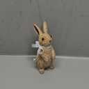 Easter Rabbit Decorative Ornament Resin Vine Weaving Effect Rabbit Sculpture Easter Party Decoration Easter Gift (8.1in Brown Station)