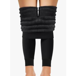 Winter Warm Fleece Lined Leggings for Women - High Waisted Thick Thermal Leggings Elastic Soft Comfortable Velvet Tights M/L
