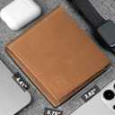 Full-Grain Leather Wallet,Luxuriously marbled Slim Wallet Airtag Wallet, Ridge Wallets,Mens Wallet,Credit Card Holder(Yellow)