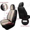 FREESOO Front Seats 2PCS Leather Car Seat Covers, Ultra Breathable Waterproof Seat Covers for Cars Trucks SUV, Carseat Protector Car Seat Cover Fit for Most Vehicles, Black Beige