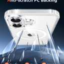 FNTCASE for iPhone 16 Case Clear: Magnetic Phone Cases with Screen Protector Drop Proof Compatible with Magsafe Slim Anti Yellowing Rugged Shockproof Protective Transparent Cell Cover (A-Clear)